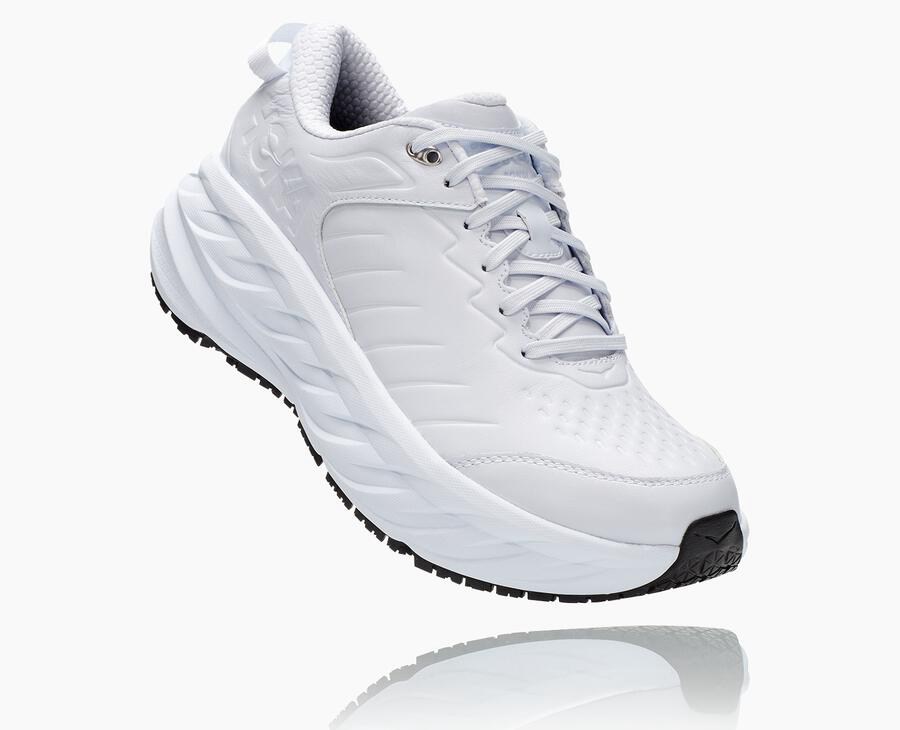 Hoka One One Bondi Sr - Men Running Shoes - White,Australia BHZ-190365